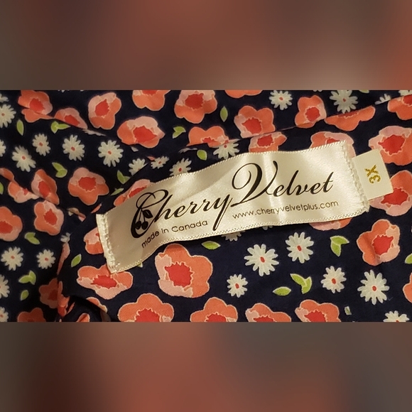 Cherry Velvet Peek-A-Boo Sun Dress with Pockets. Pink/Red/Navy (3X) - Picture 6 of 6